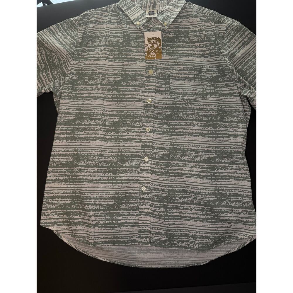 Kennington Ltd. California Men’s Button‑Up Shirt XXL NWT Green/White